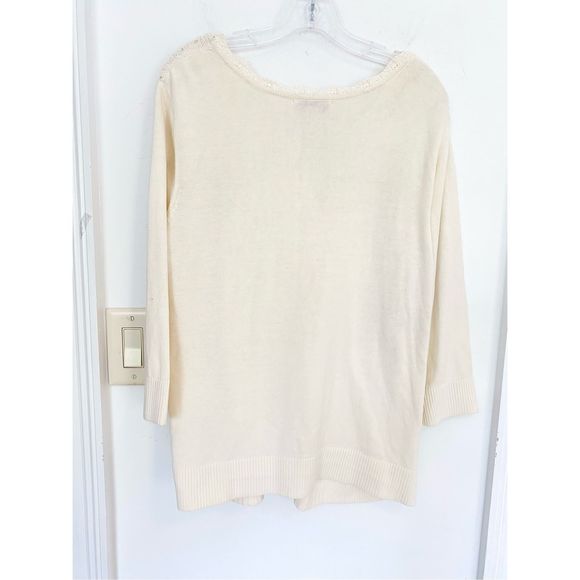 Christopher & Banks 100% Cotton Knit 3/4 Sleeves Cardigan Size XL - Picture 8 of 12